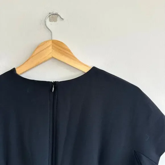 MaxMara Twist Front Short Sleeve Empire Waist Mini Dress Black S - Picture 7 of 8